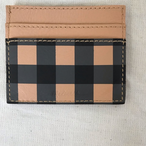 NWT Madewell THE LEATHER CARD CASE: GINGHAM EDITION - Picture 4 of 4